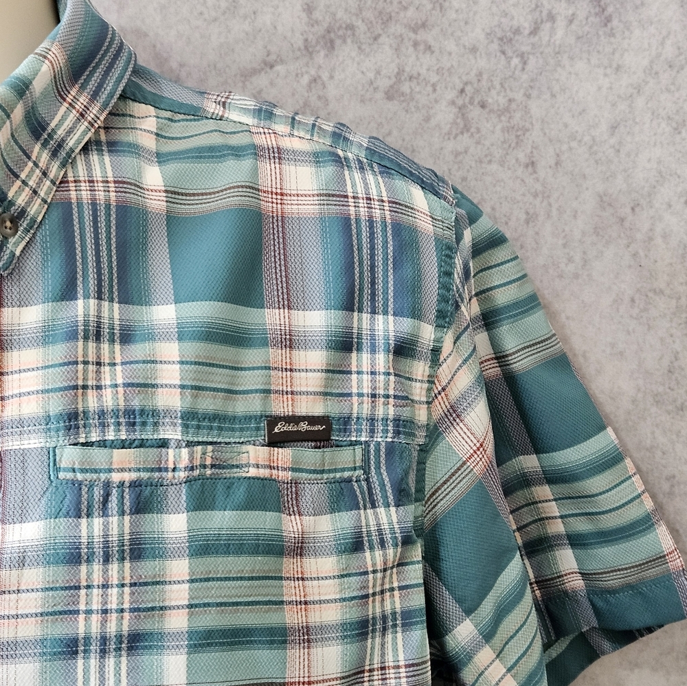 Eddie Bauer Travex Plaid Short Sleeve Button Down Shirt - Picture 4 of 10